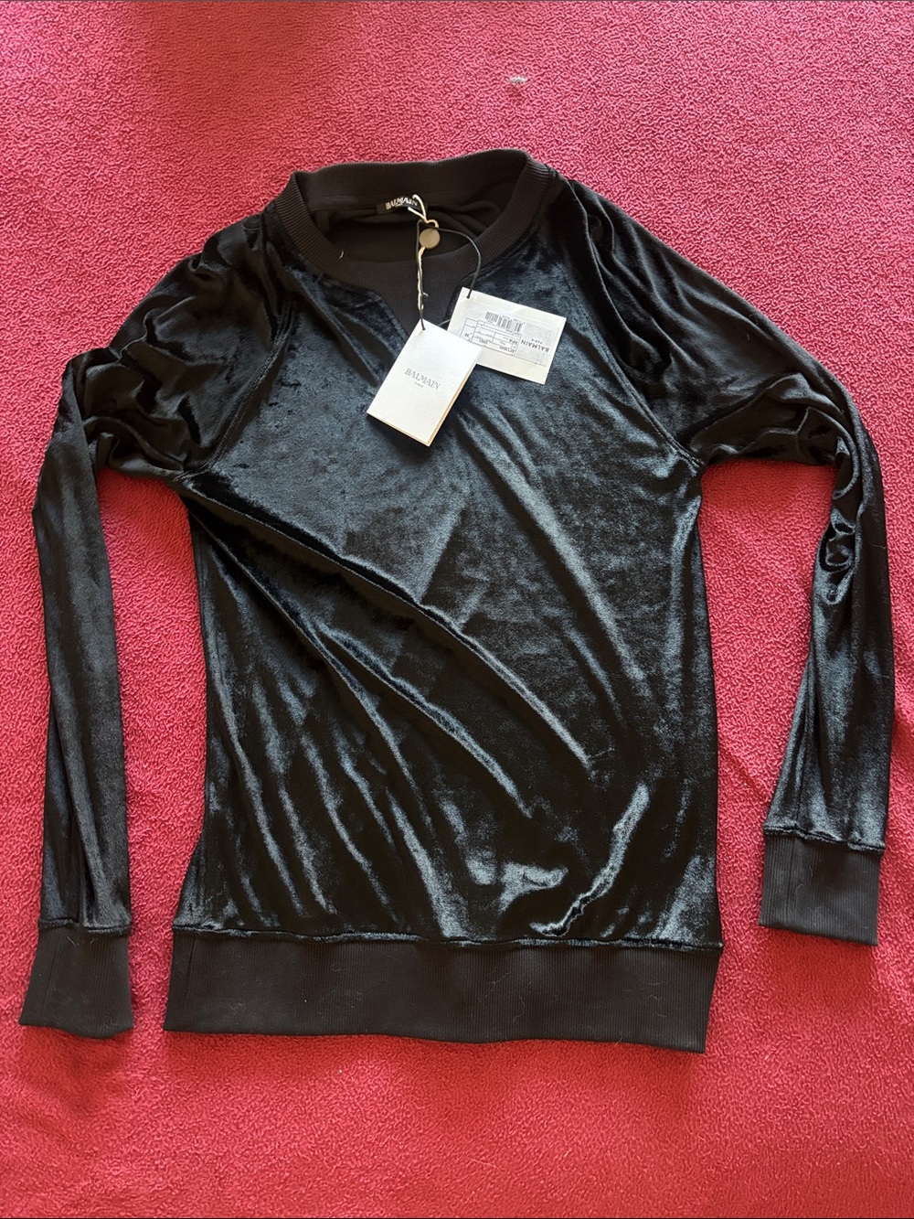 BNWT Balmain Velvet/velour crew